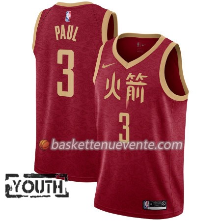 Maillot Basket Houston Rockets Chris Paul 3 2018-19 Nike City Edition Rouge Swingman - Enfant